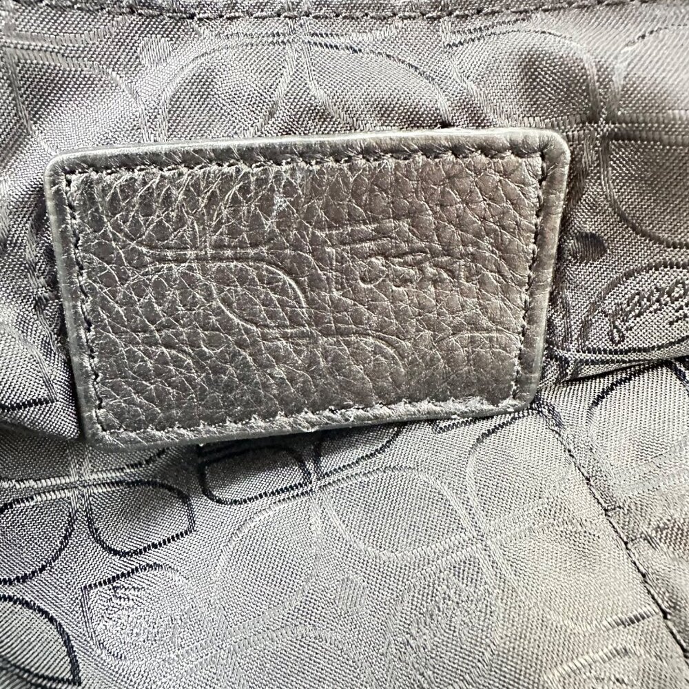 Vintage Fossil Black Pebbled Leather Handbag Satchel Purse - Picture 4 of 15